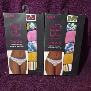 No Boundaries Women's Thong Set - Floral and Tie-Dye